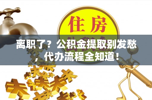 敦化离职了？公积金提取别发愁，代办流程全知道！