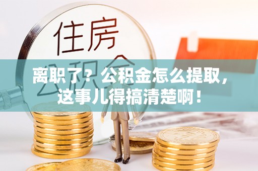 敦化离职了？公积金怎么提取，这事儿得搞清楚啊！